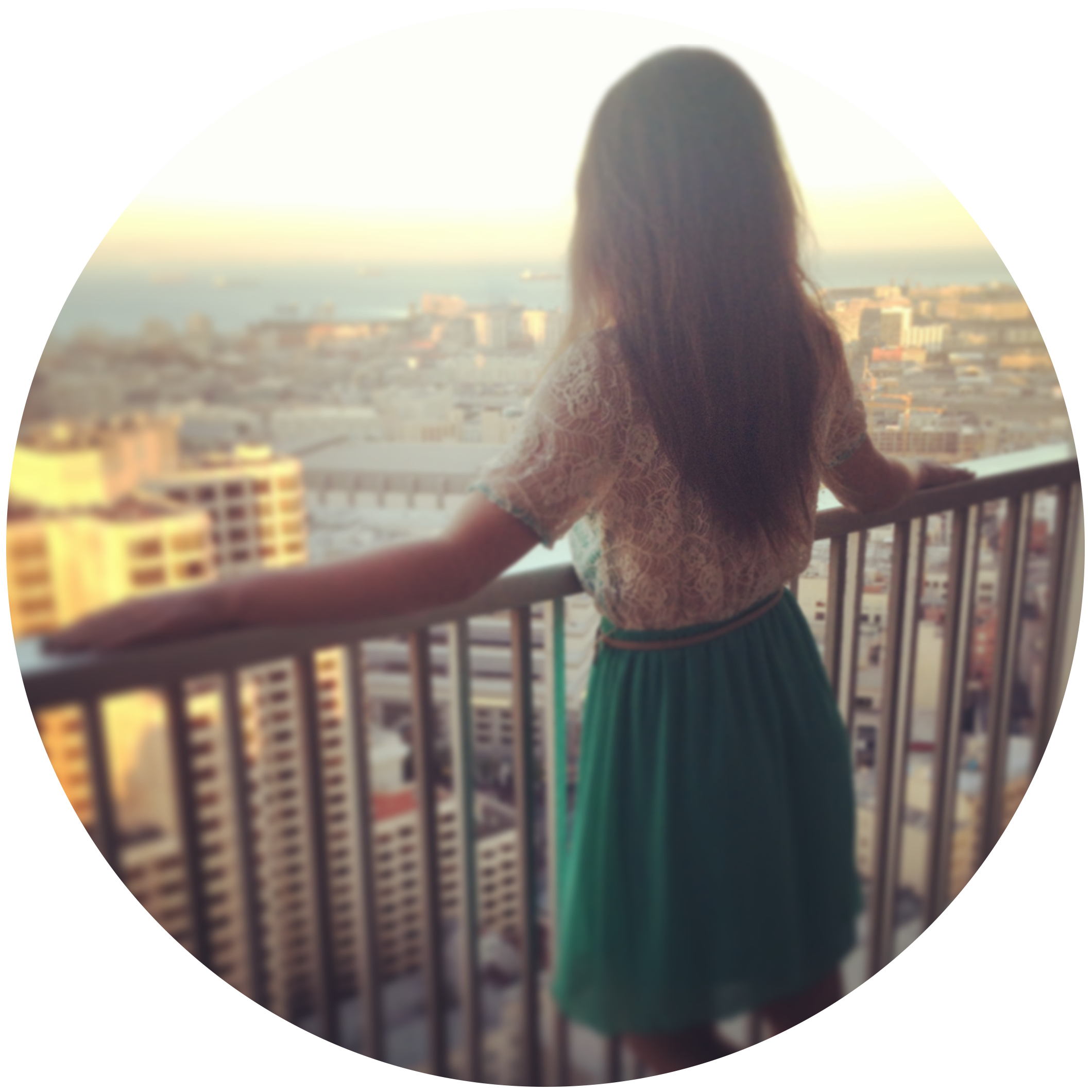 Me looking over a balcony in the Bay Area.