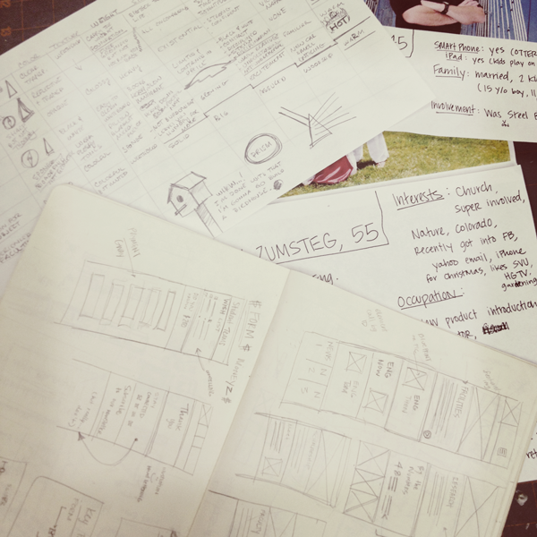 Detail shot of my sketch book and notes.